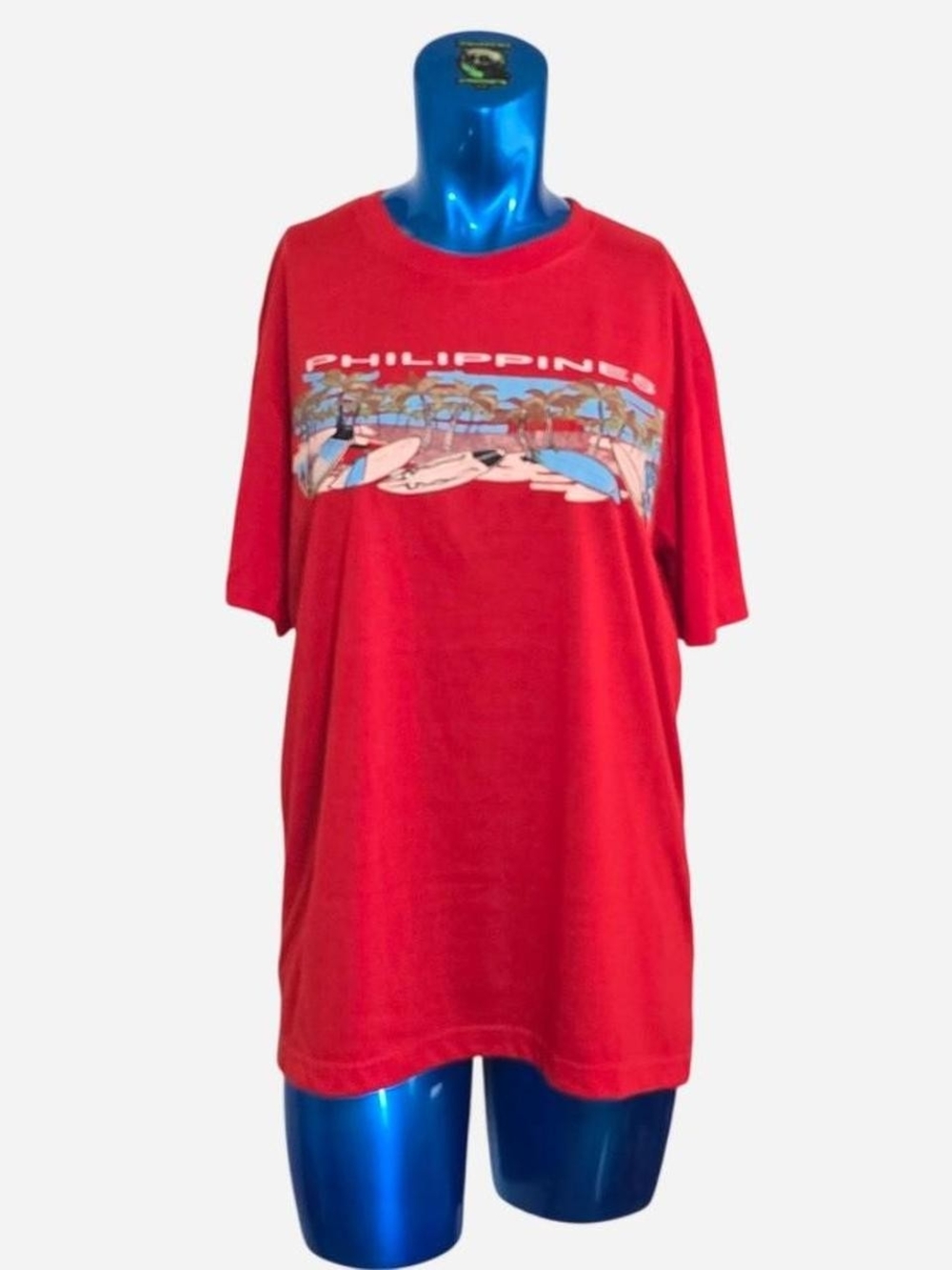Red 'Philippines' Graphic Short Sleeve T‑Shirt